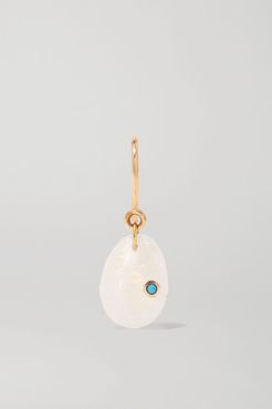 Cauri N°2 9-karat Gold, Moonstone And Turquoise Earring