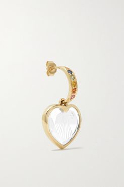 Gabin N°2 9-karat Gold, Crystal And Sapphire Earring