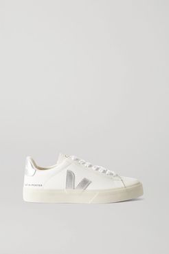 Net-a-porter Campo Metallic-trimmed Leather Sneakers - White