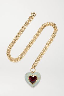 Lollipop 14-karat Gold, Opal And Rubellite Necklace