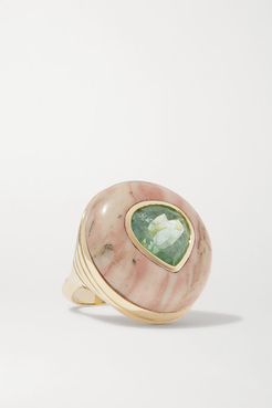 Lollipop 14-karat Gold, Jasper And Tourmaline Ring