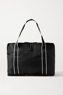 Fold-up Leather And Grosgrain-trimmed Shell Weekend Bag - Black