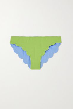 Broadway Reversible Scalloped Bikini Briefs - Bright green