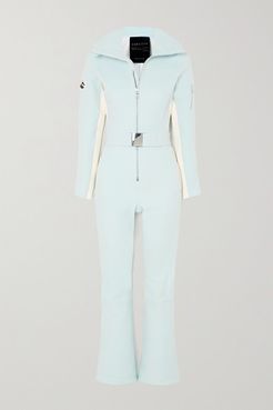 Signature Over The Boot Belted Striped Ski Suit - Blue