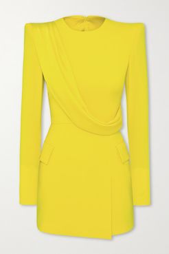 Rae Draped Satin-crepe Mini Dress - Yellow