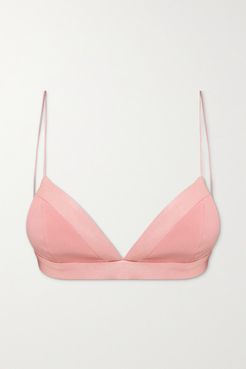 Ash Satin-crepe Bralette - Blush