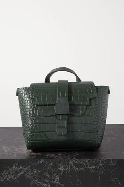 Mini Maestra Convertible Croc-effect Leather Shoulder Bag - Dark green