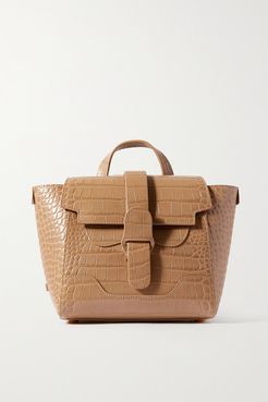 Mini Maestra Convertible Croc-effect Leather Shoulder Bag - Beige