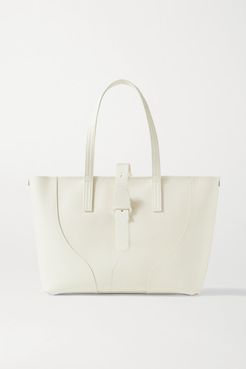 Voya Textured-leather Tote - Cream