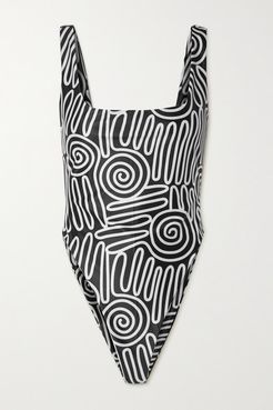 Net Sustain Idalia Printed Recycled Swimsuit - Black