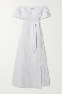 Net Sustain Adelina Organic Cotton-jacquard Wrap Maxi Dress - White