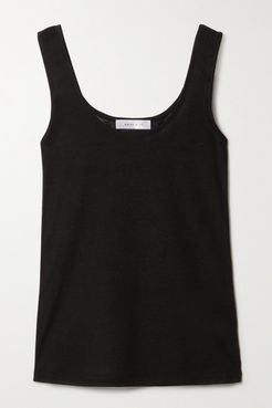 Gemma Ribbed Jersey Tank - Black