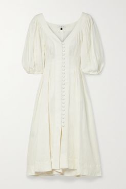 Net Sustain Casablanca Linen Midi Dress - Cream