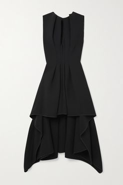Inhibit Asymmetric Draped Cady Dress - Black