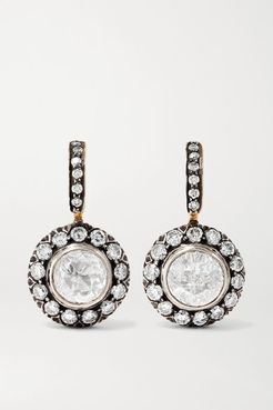 18-karat Gold And Sterling Silver Diamond Earrings