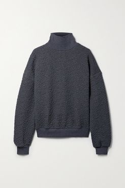 3d Cracked Earth Textured-jersey Turtleneck Sweatshirt - Dark gray