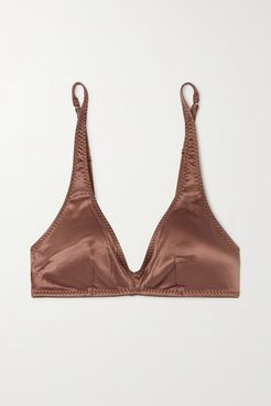 Sugar Satin Soft-cup Triangle Bra - Brown