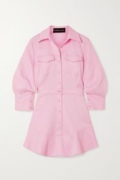 Brandon Maxwell - Cotton-blend Piqué Mini Shirt Dress - Pastel pink