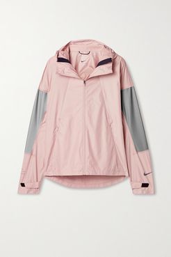 Flash Hooded Mesh And Reflective-trimmed Ripstop Jacket - Blush