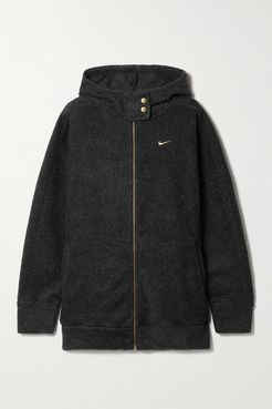 Mélange Fleece Hoodie - Black