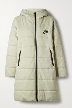 Appliquéd Quilted Padded Shell Parka - Beige