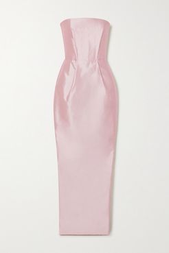 Strapless Duchesse Silk-satin Gown - Pastel pink