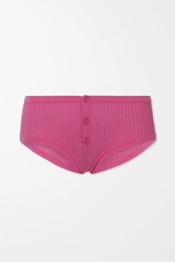 Kelly Ribbed-knit Briefs - Pink