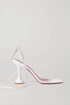 Vita Crystal-embellished Leather Sandals - White