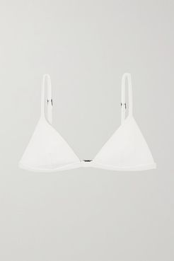 Net Sustain Crinkled Triangle Bikini Top - Off-white