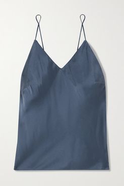 Tali Washed Silk-blend Satin Camisole - Blue