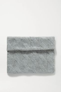 Net Sustain Cable-knit Cashmere Snood - Light gray