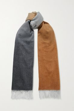 Net Sustain Fringed Ombré Cashmere Scarf - Gray