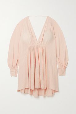 Always The Muse Cotton-gauze Mini Dress - Blush