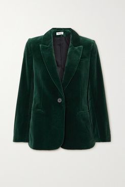 Jamie Cotton-velvet Blazer - Green