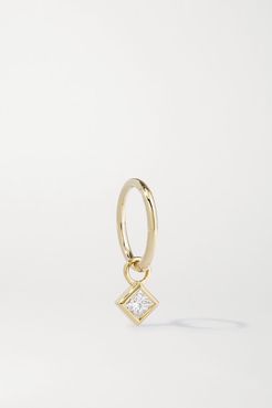 2.5mm 18-karat Gold Diamond Hoop Earring