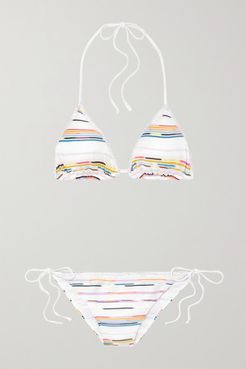 Mare Crochet-knit Triangle Halterneck Bikini - White