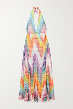Mare Crochet-knit Halterneck Maxi Dress - Turquoise