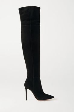 105 Suede Over-the-knee Boots - Black