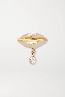 Lips Gold Diamond Earring