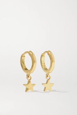 Mini Star 18-karat Gold Hoop Earrings