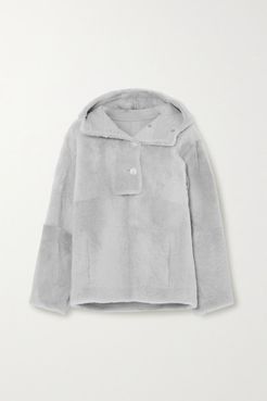 Lacon Hooded Shearling Jacket - Light gray