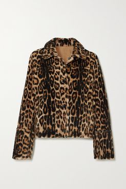 Cropped Leopard-print Shearling Coat - Leopard print