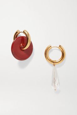 Gold-tone, Resin And Crystal Earrings