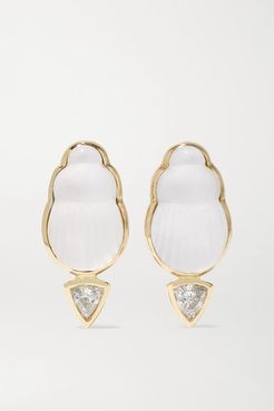 Bianca 14-karat Gold, Mother-of-pearl And Diamond Earrings