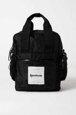 Convertible Appliquéd Shell Backpack - Black