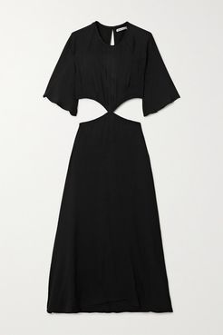 Benny Cutout Crepe Midi Dress - Black