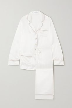 Coco Silk-satin Pajama Set - Ivory