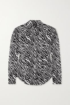 Zebra-print Silk-satin Shirt - Zebra print