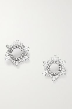 Begum Mini Silver-tone Crystal Earrings