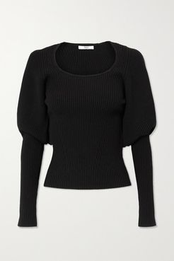 Beryl Ribbed Wool-blend Top - Black